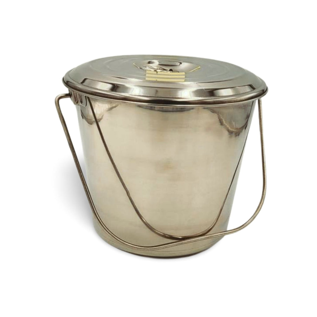 Stainless Steel Milk Pail Bucket with Lid & Handle – Shenandoah Homestead  Supply