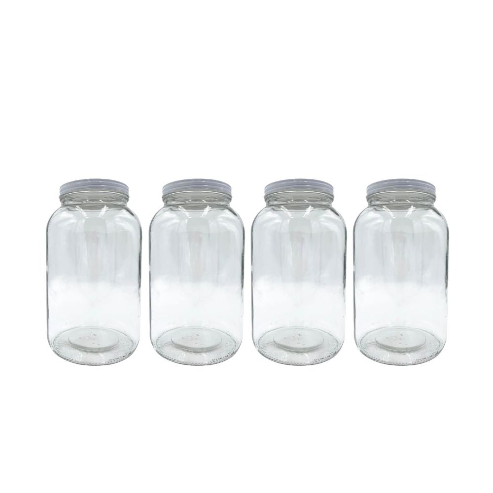 1 Gallon Glass Jars with Metal Lids (4 pack)