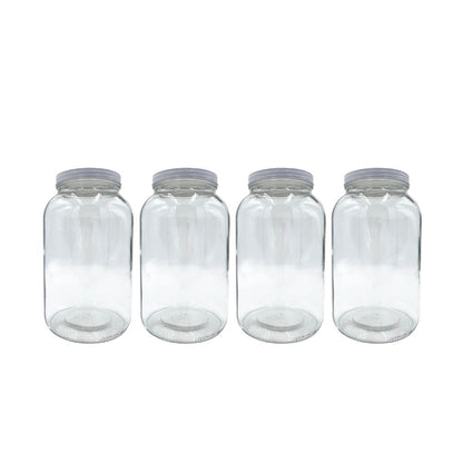 1 Gallon Glass Jars with Metal Lids (4 pack)