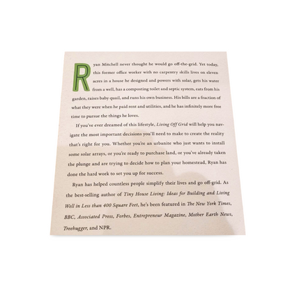 Living Off Grid / Self Education