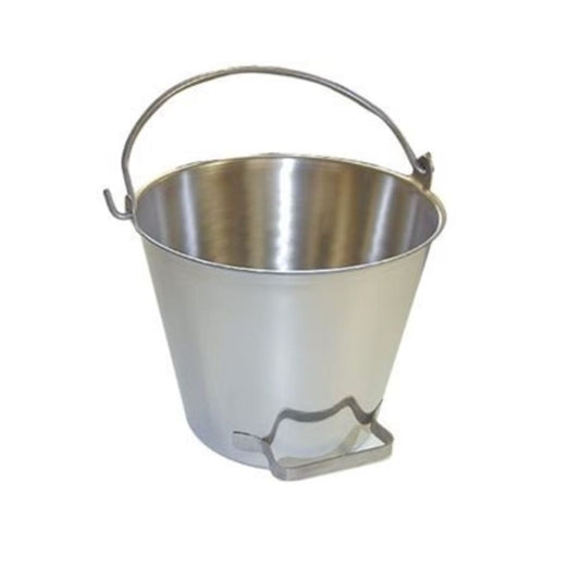 Cubo de acero inoxidable de primera calidad, cubo para veterinario/leche con asa lateral, fabricado en EE. UU. 