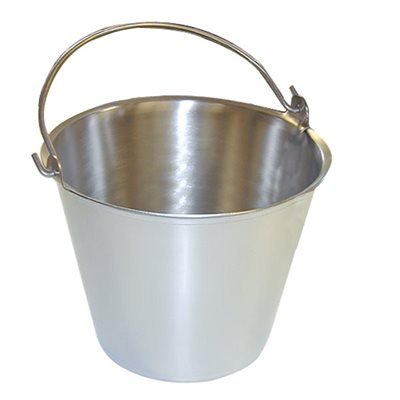 Premium Stainless Steel Pail, Vet/Milk Bucket, Made in USA 20 qt
