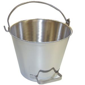 Premium Stainless Steel Pail, Vet/Milk Bucket with Side Handle, Made in USA 20 qt w/Side Handle