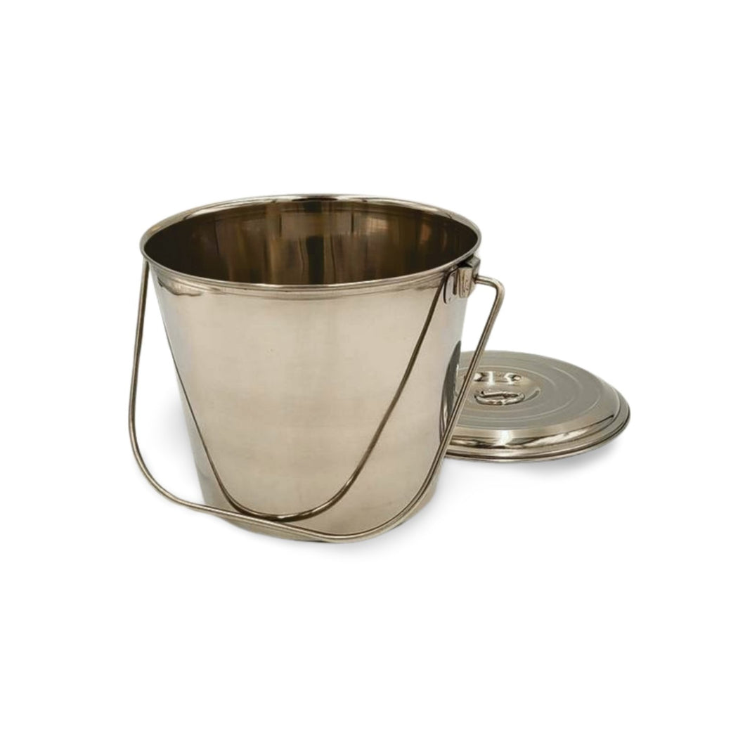 Stainless Steel Milk Pail Bucket with Lid & Handle – Shenandoah Homestead  Supply