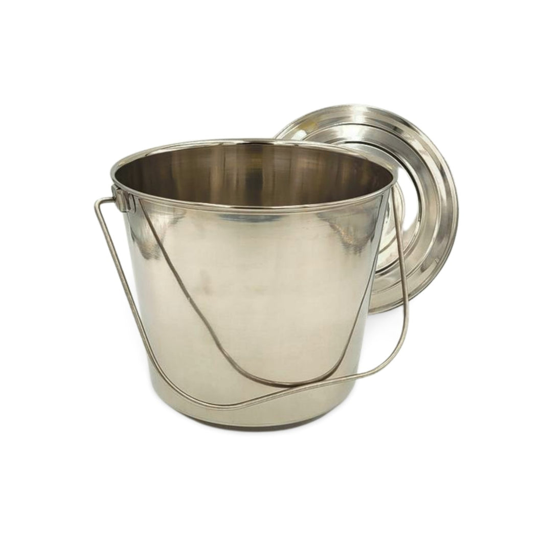 Stainless Steel Milk Pail Bucket with Lid & Handle – Shenandoah Homestead  Supply