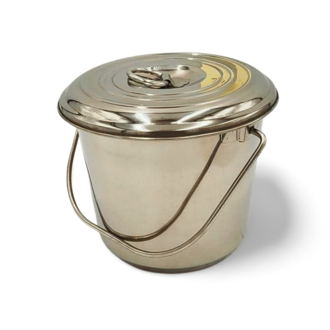 Stainless Steel Milk Pail Bucket with Lid & Handle