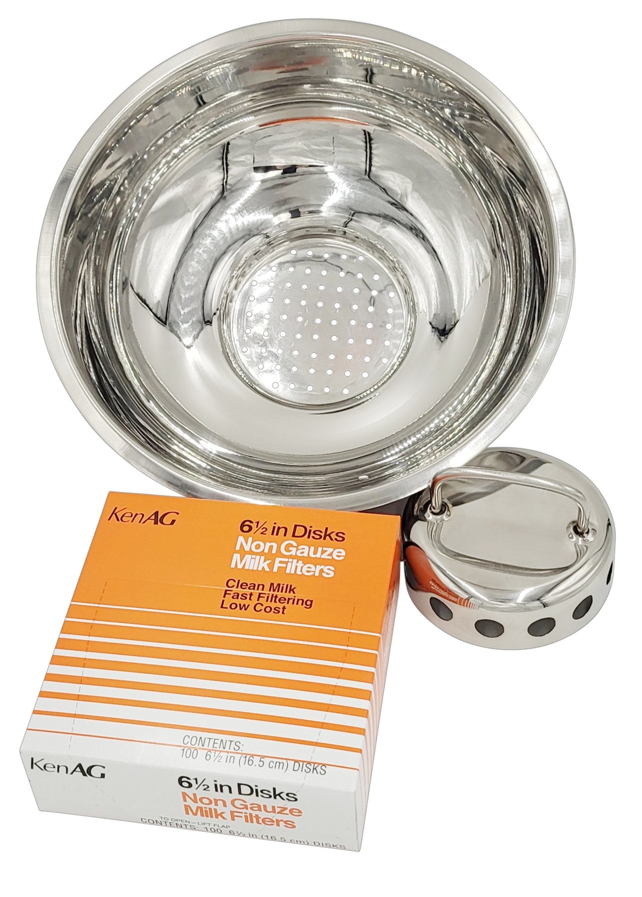 Strainer / NEW and Improved Large Stainless Steel Strainer with Plug